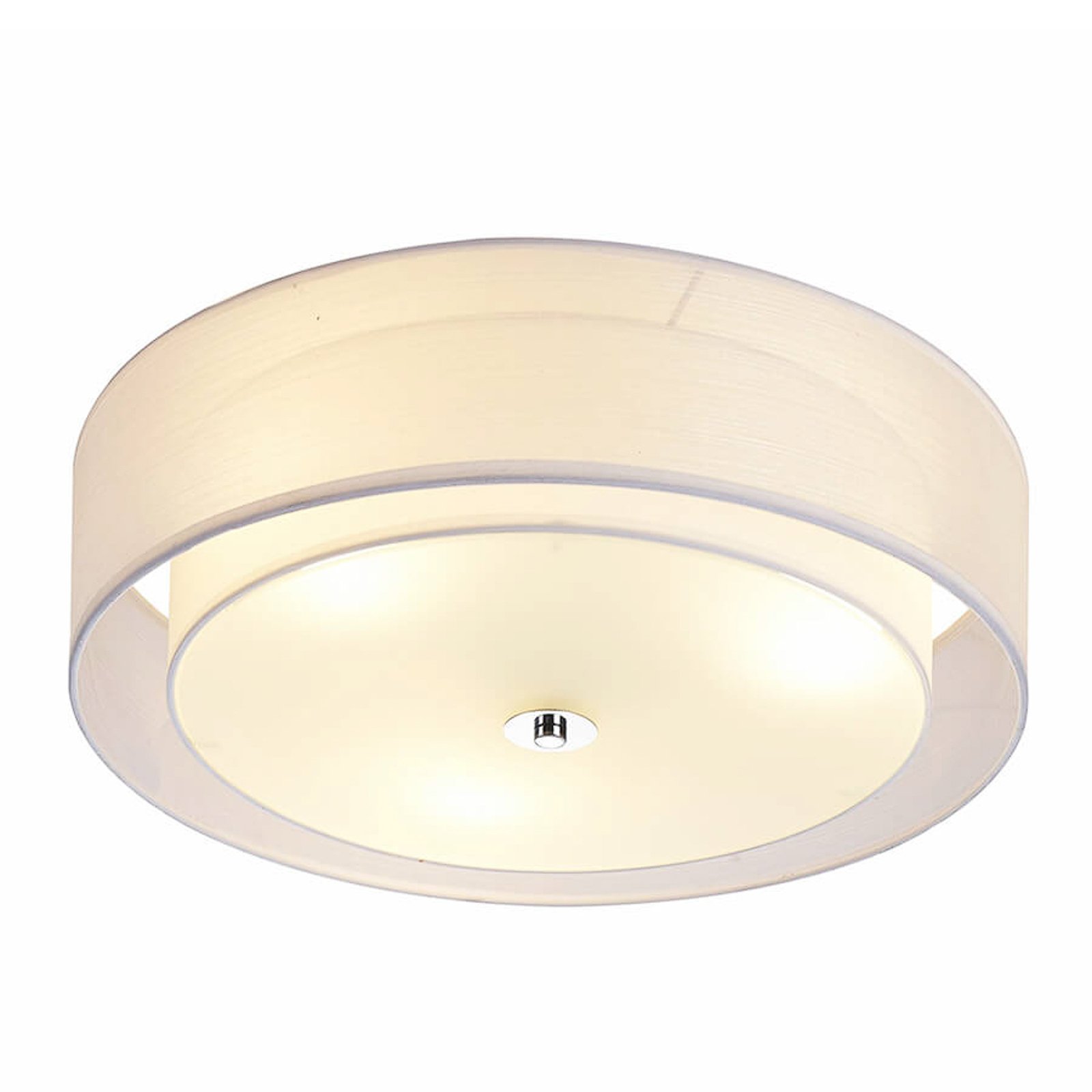 Lindby Tobia fabric ceiling lamp, organza, white