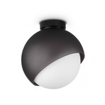 Φωτιστικό οροφής IDEAL LUX Bloom, Ø 22 cm, μαύρο, μέταλλο/γυαλί