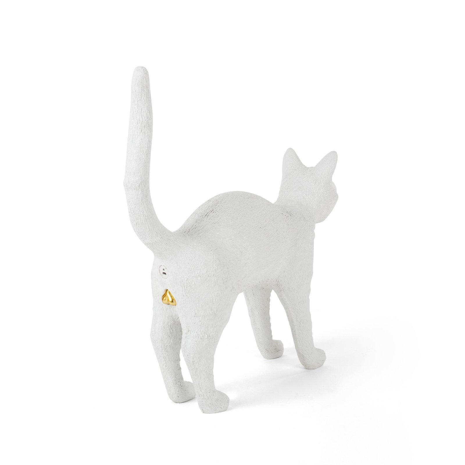 SELETTI Candeeiro de mesa decorativo LED Jobby the Cat, branco