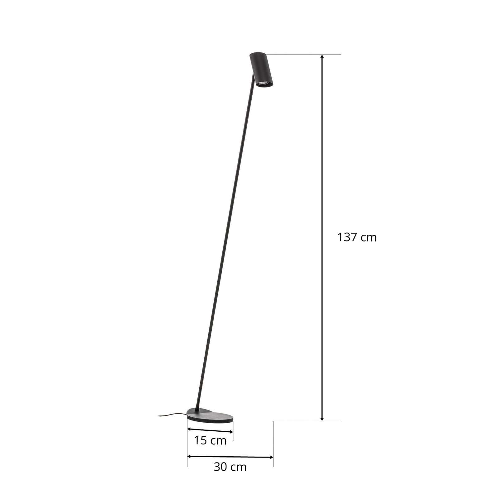 Hester - sierlijke metalen vloerlamp, zwart