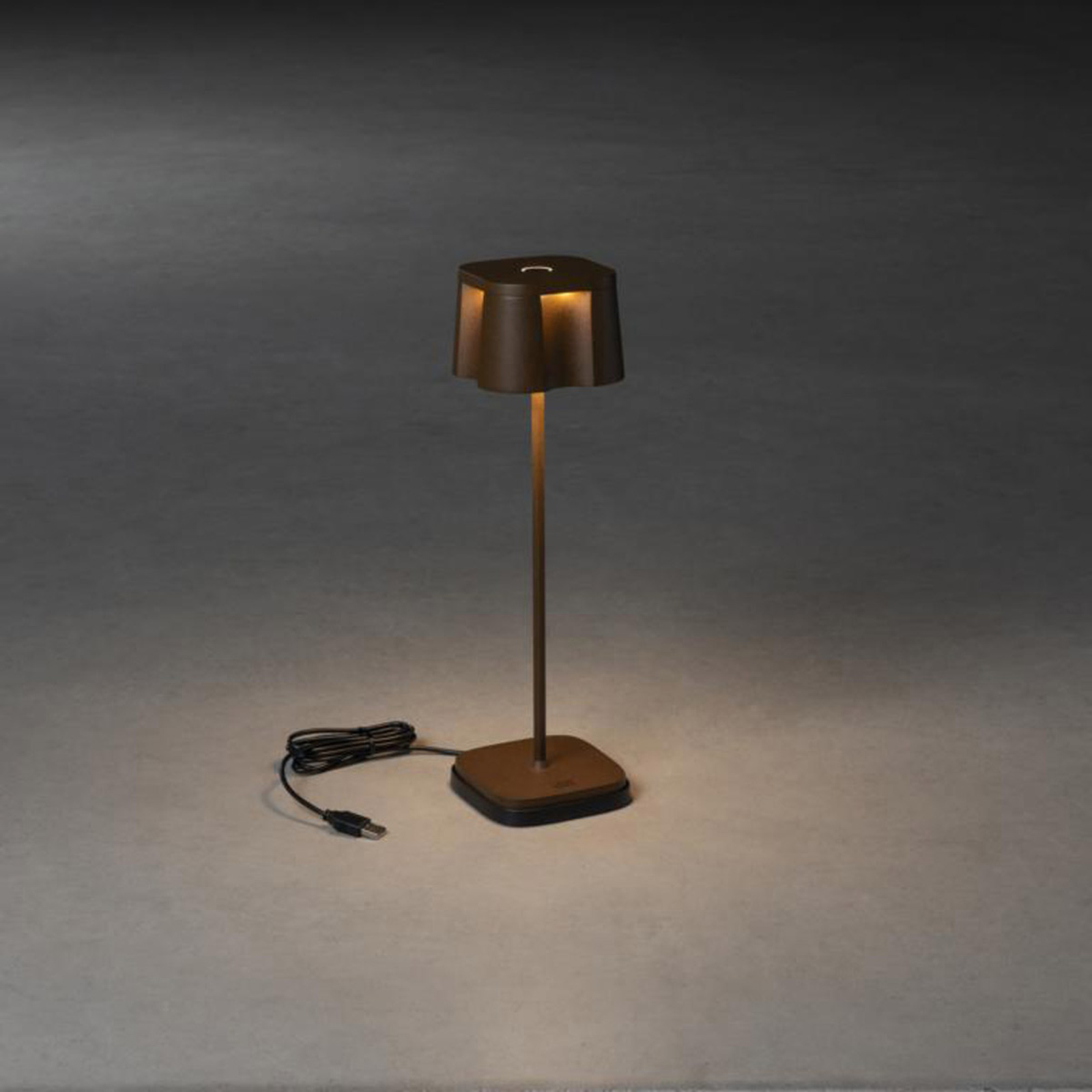 Lampe décorative LED Nice port charge USB, rouille