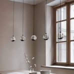 Lucande LED hanging light Hayley, black, 5-bulb, elongated