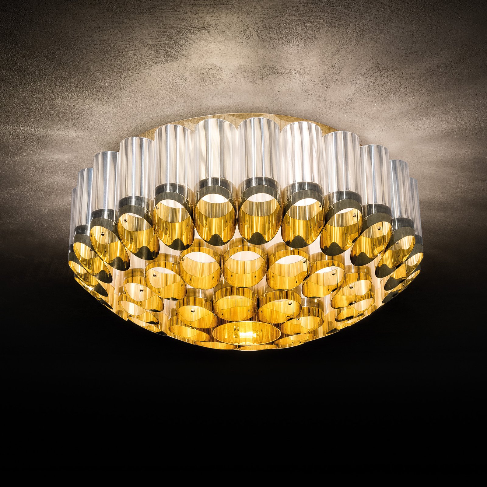 Lampa sufitowa Slamp Odeon Ceiling, złota, Ø 65 cm