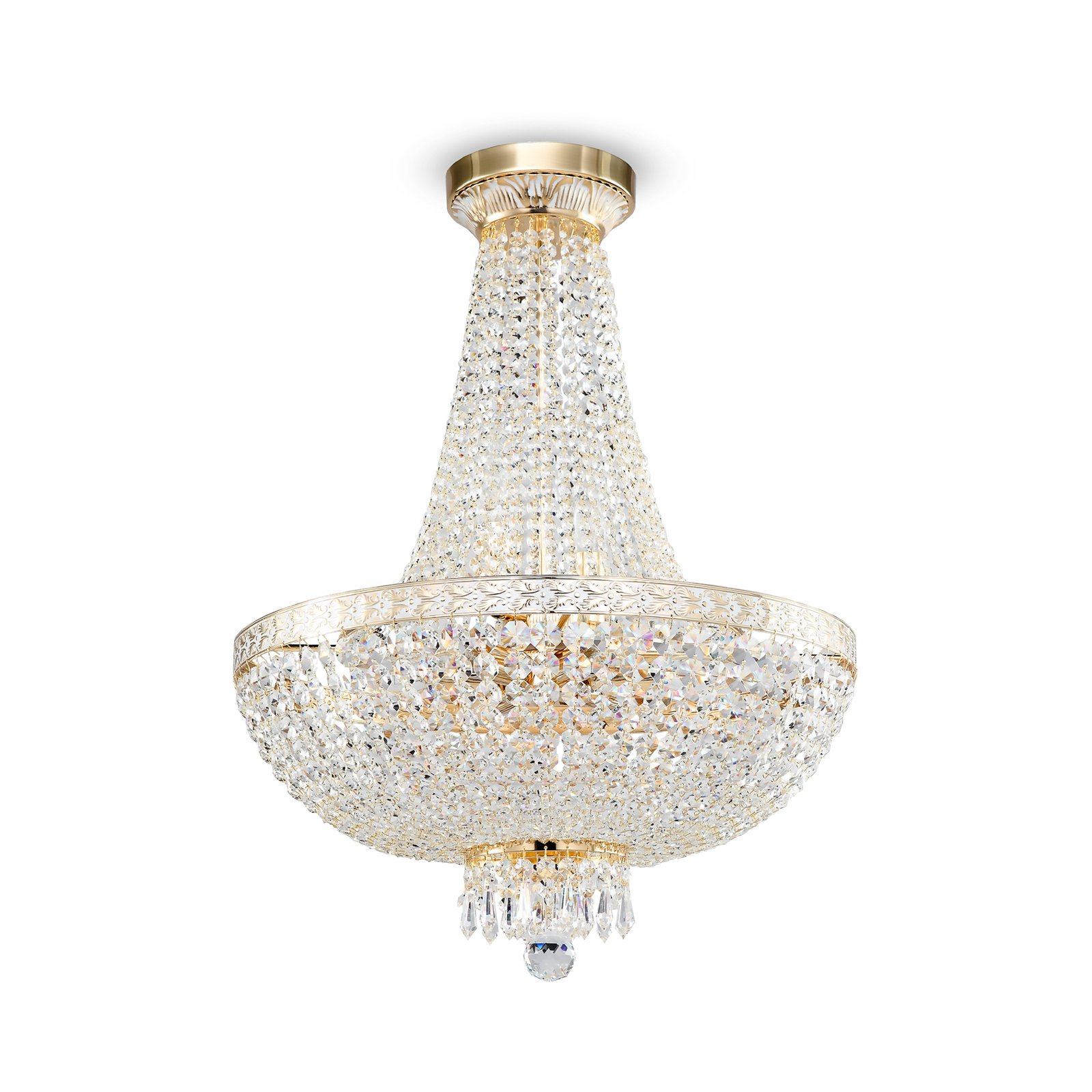 Maytoni Bella lustre, cor de ouro, cristal, Ø 50 cm