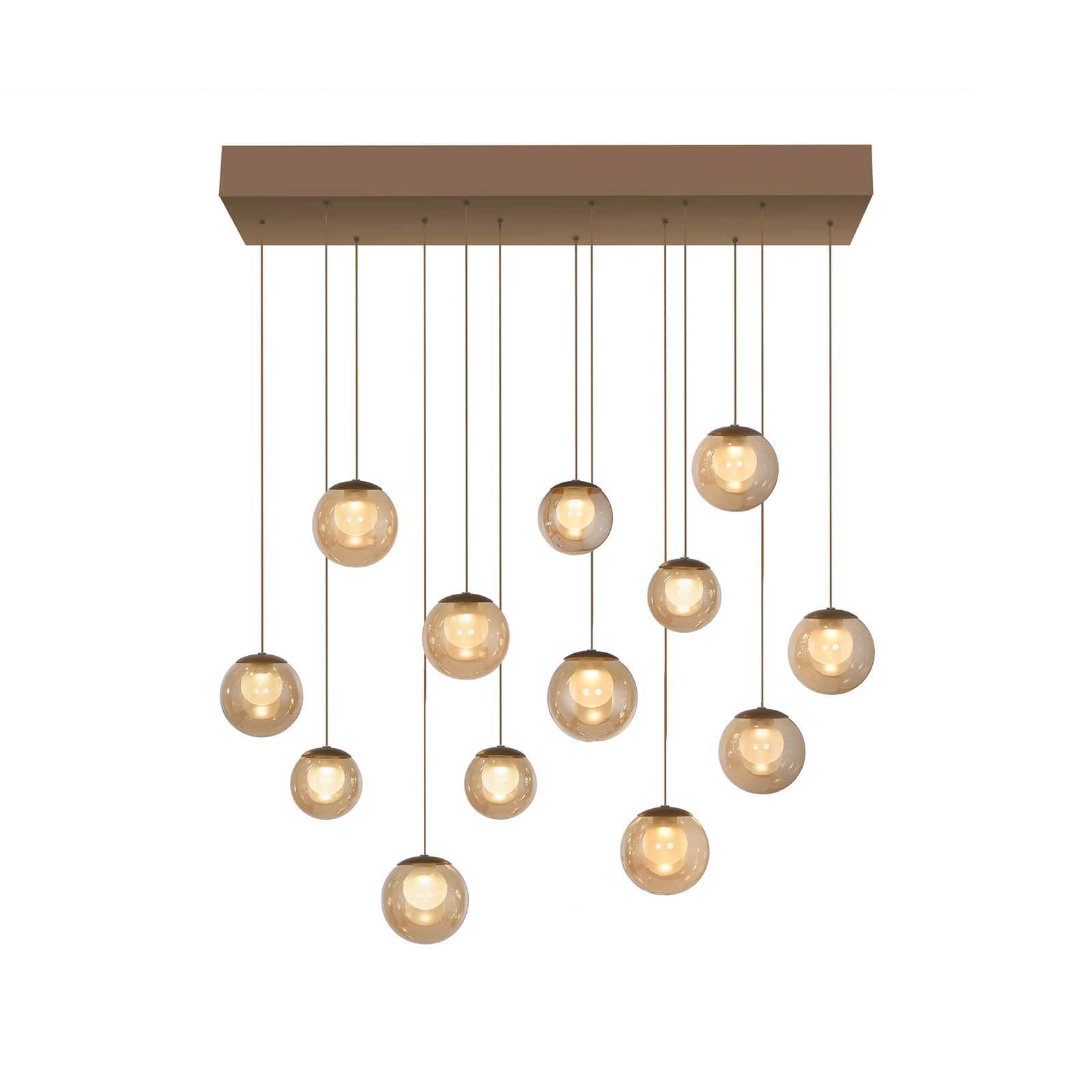 Popup LED-Hängelampe, bronze/amber, 100 cm 13-fl. - PURE Popup LED-Hängelampe, bronze/amber, 100 cm 13-fl. - PURE