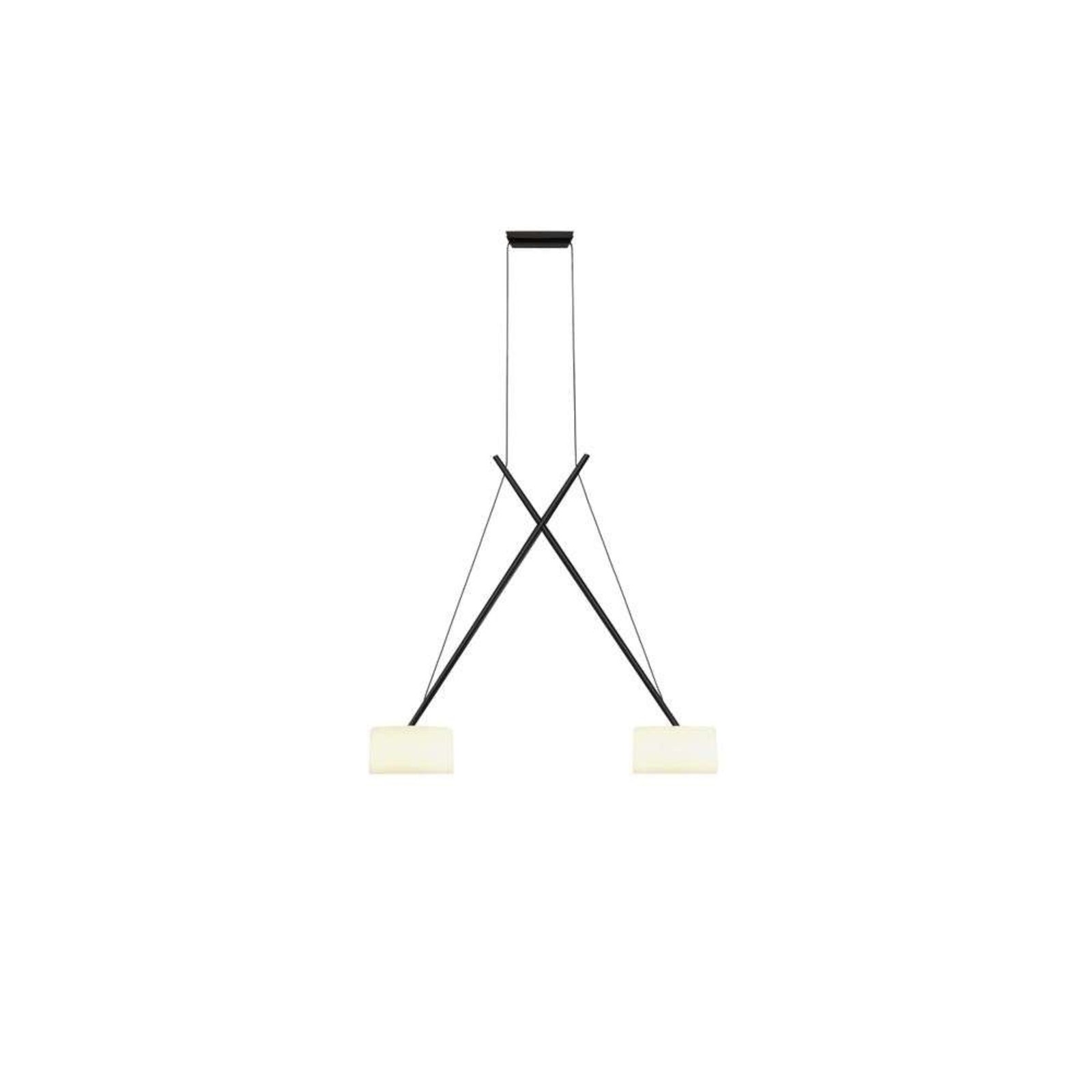 Twin LED Lustră Pendul Black/Glass - Serien Lighting