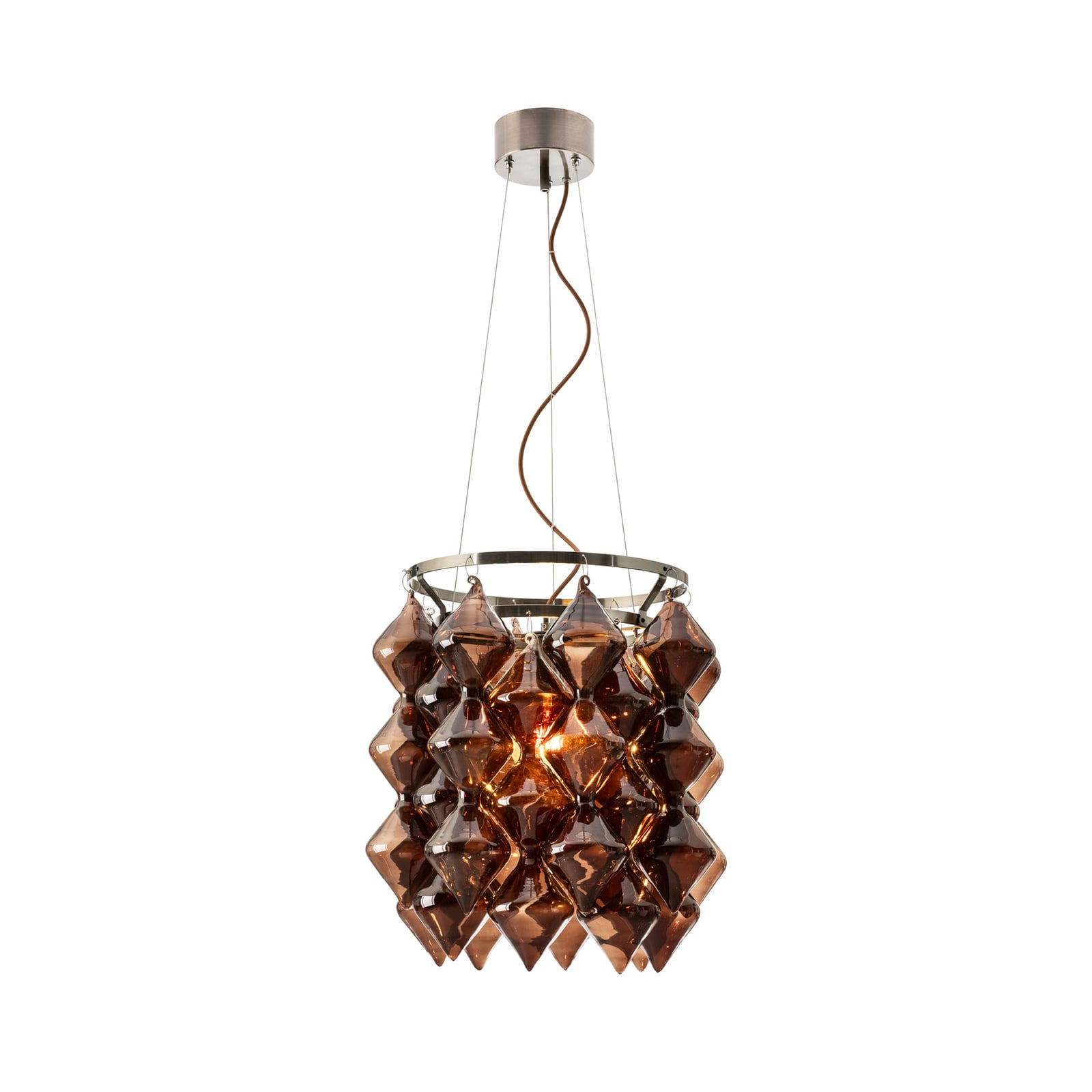 Gemma Hängeleuchte, braun, Glas, Stahl, E27 - By Rydéns Gemma Hängeleuchte, braun, Glas, Stahl, E27 - By Rydéns