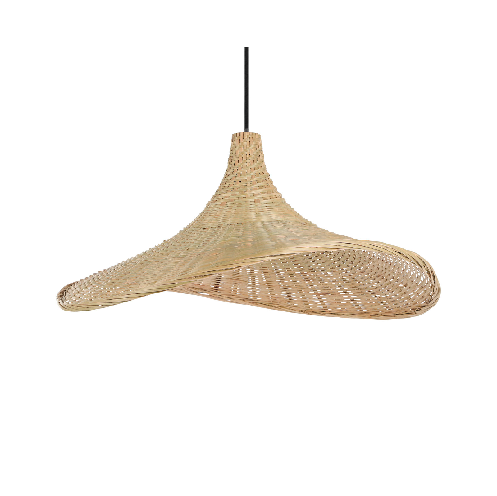 Hanglamp Haxey met bamboe kap, Ø 50 cm
