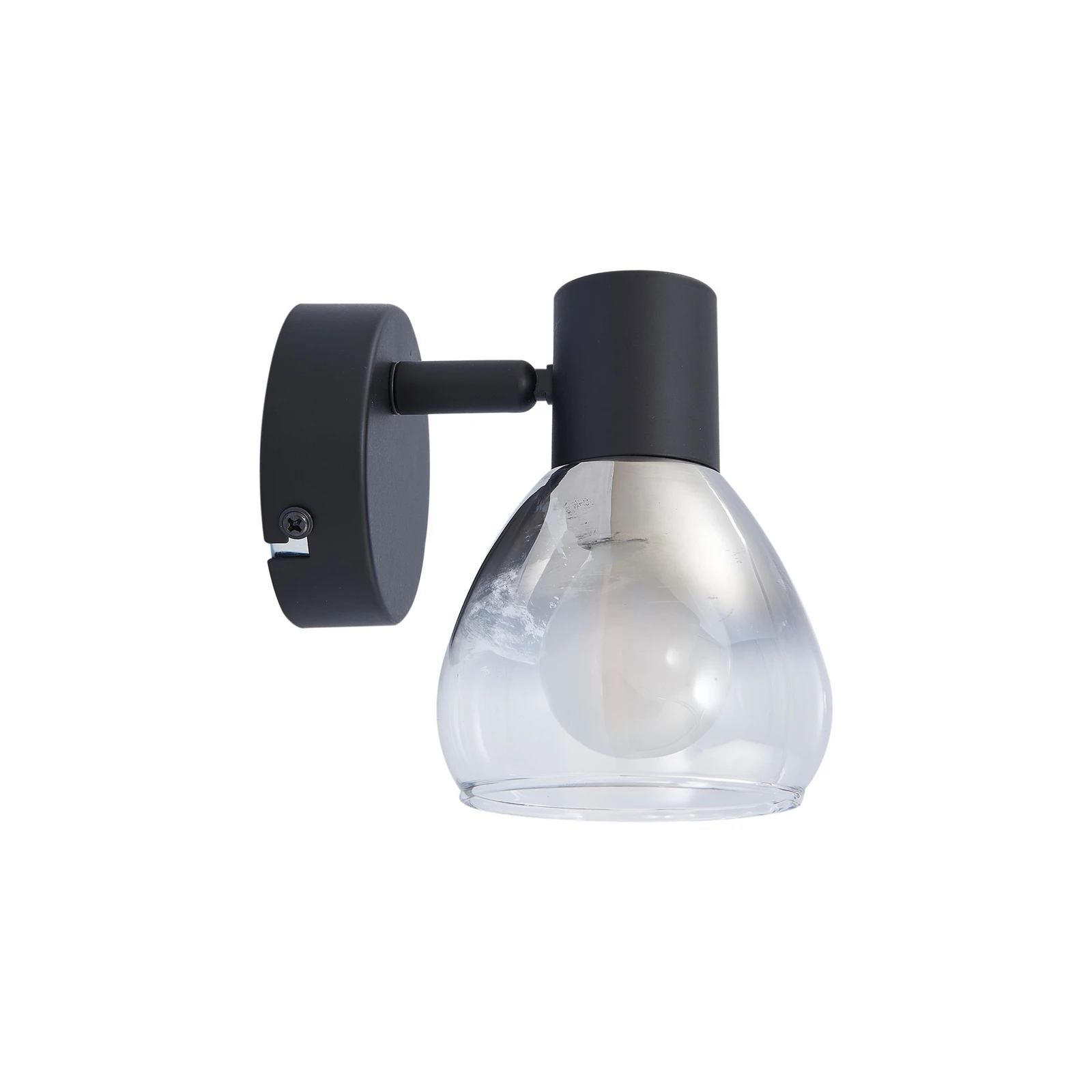 Lindby Pendura fali lámpa, Ø 9 cm, fekete, üveg