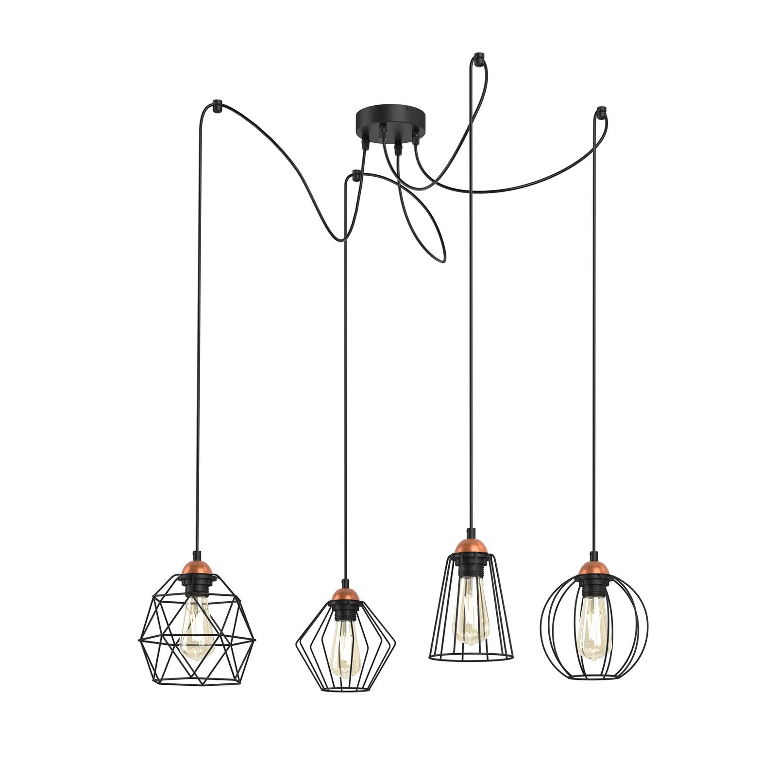 Suspension Galaxy avec quatre abat-jour cages