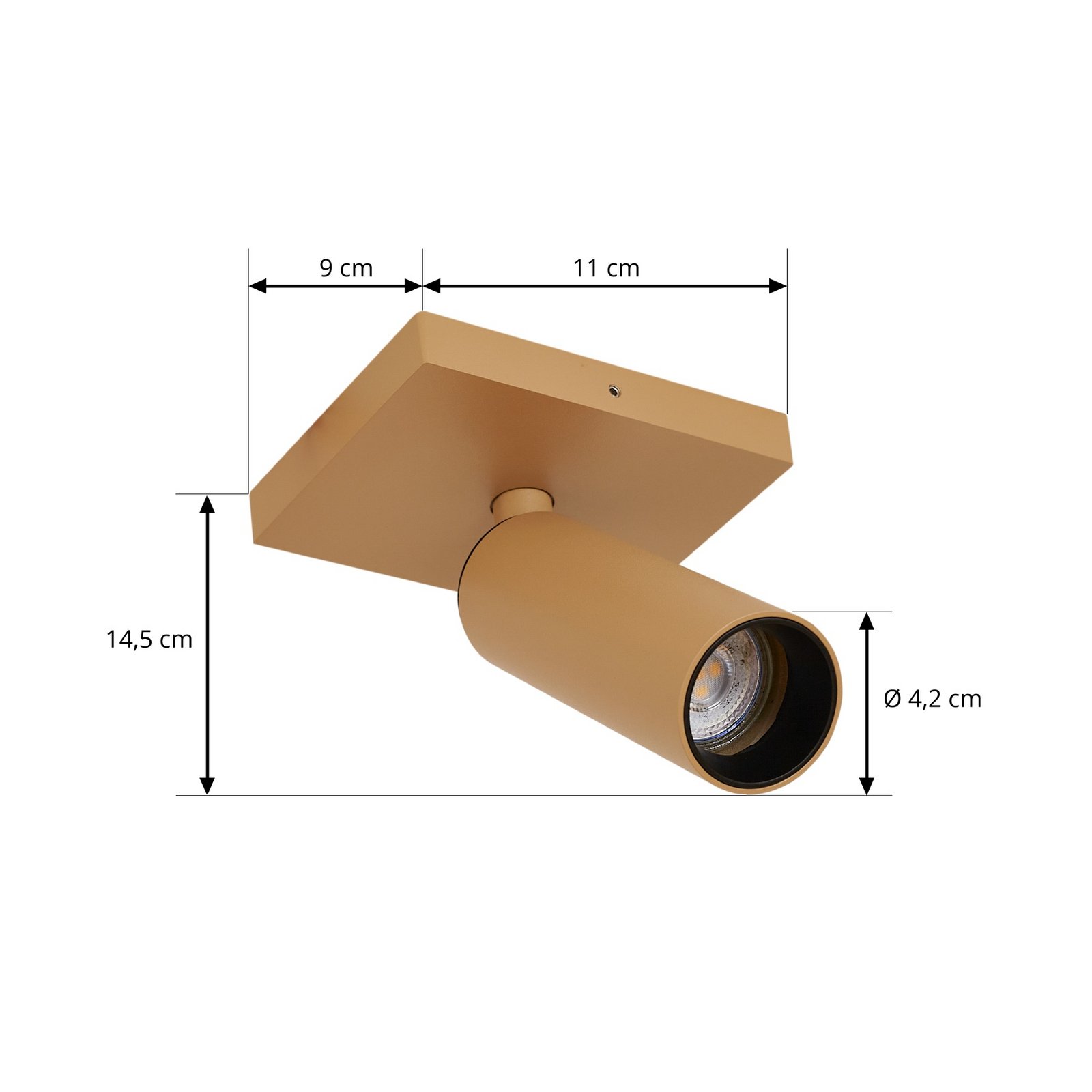 Arcchio Brinja Slim ceiling spotlight, brown, 1-bulb, GU10 MR11