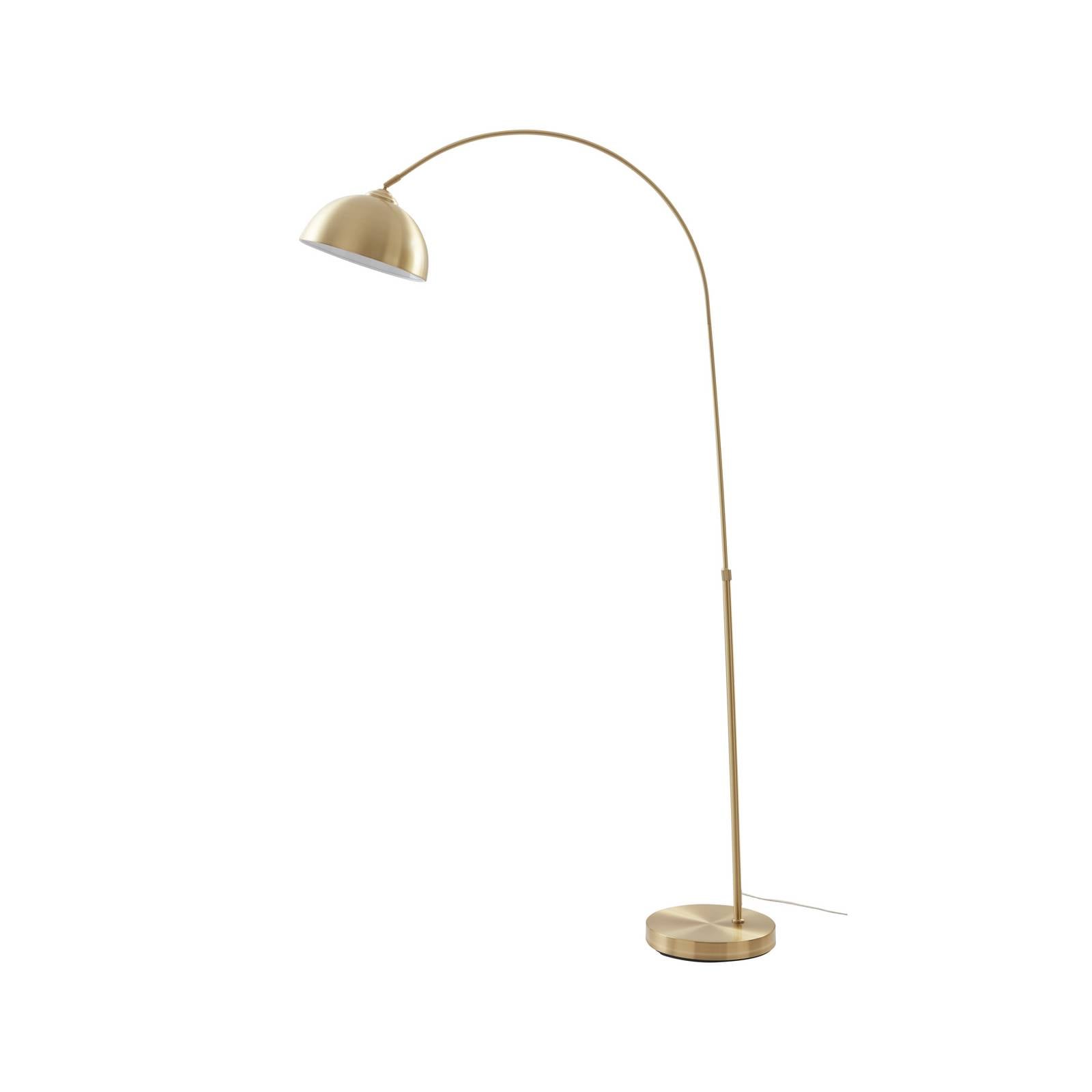 Lindby Bogenlampe Lennart, messing, höhenverstellbar, E27