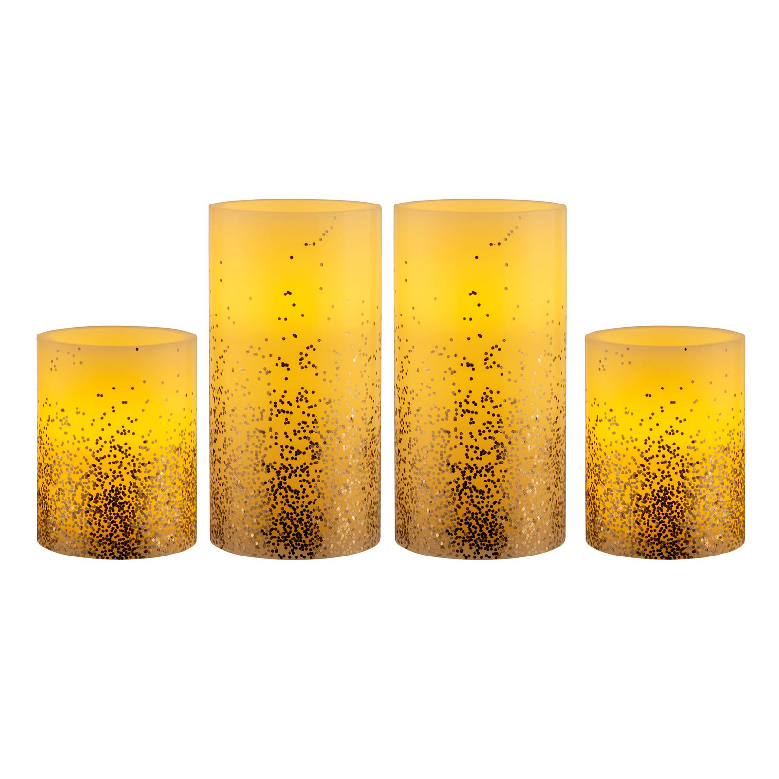 Pauleen Golden Glitter Candle LED-lys, sett med 4 stk
