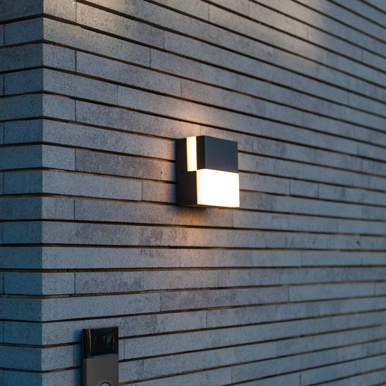Kinkiet zewnętrzny LED DOMINO, ciemnoszary, 14 x 14 cm, IP65