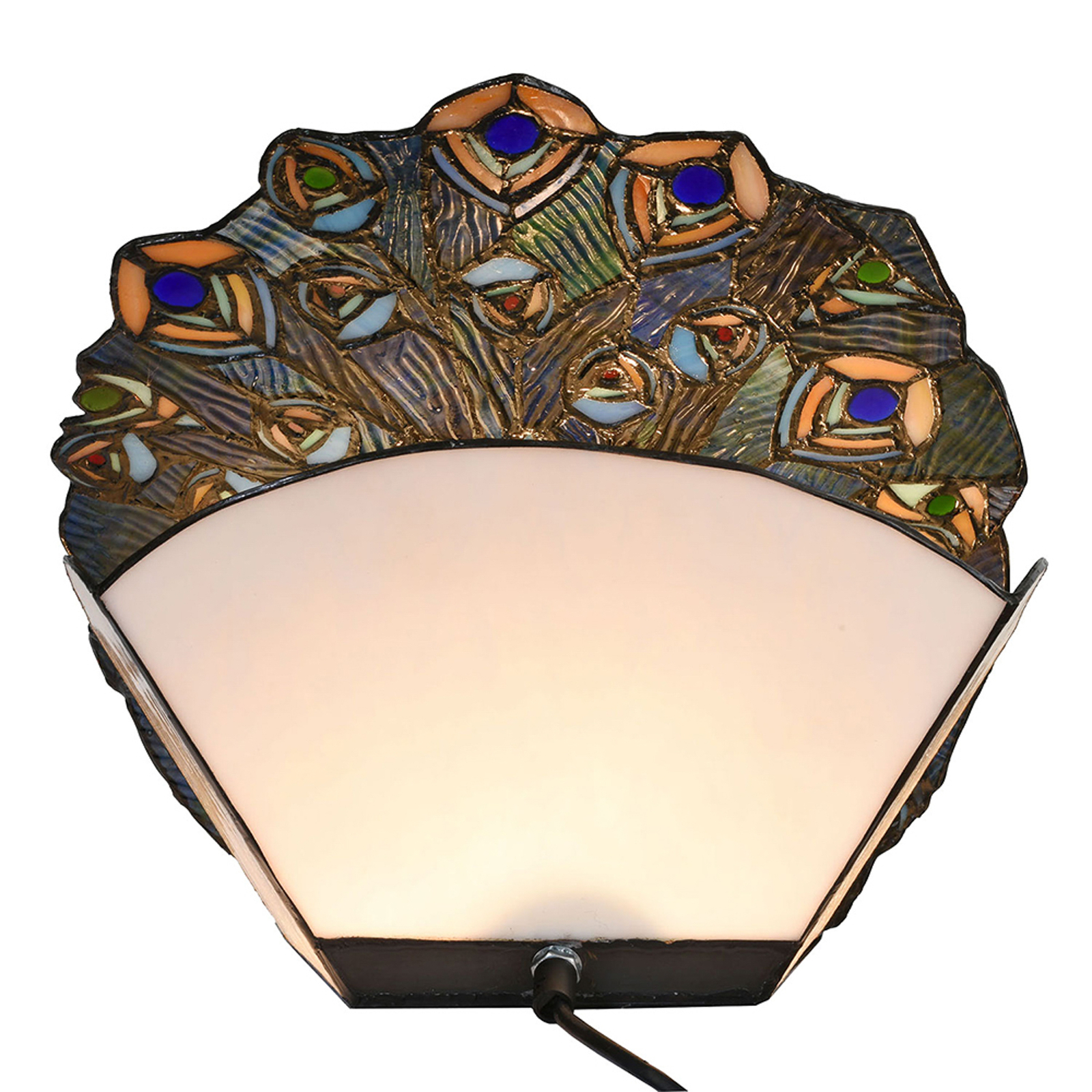 Stolní lampa 5LL-6044 páv ve vzhledu Tiffany