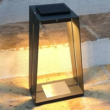 Solárna LED lucerna Skaal z hliníka, sivá