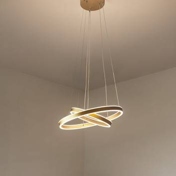 SLV One Double lámpara colgante LED latón, Ø 60 cm