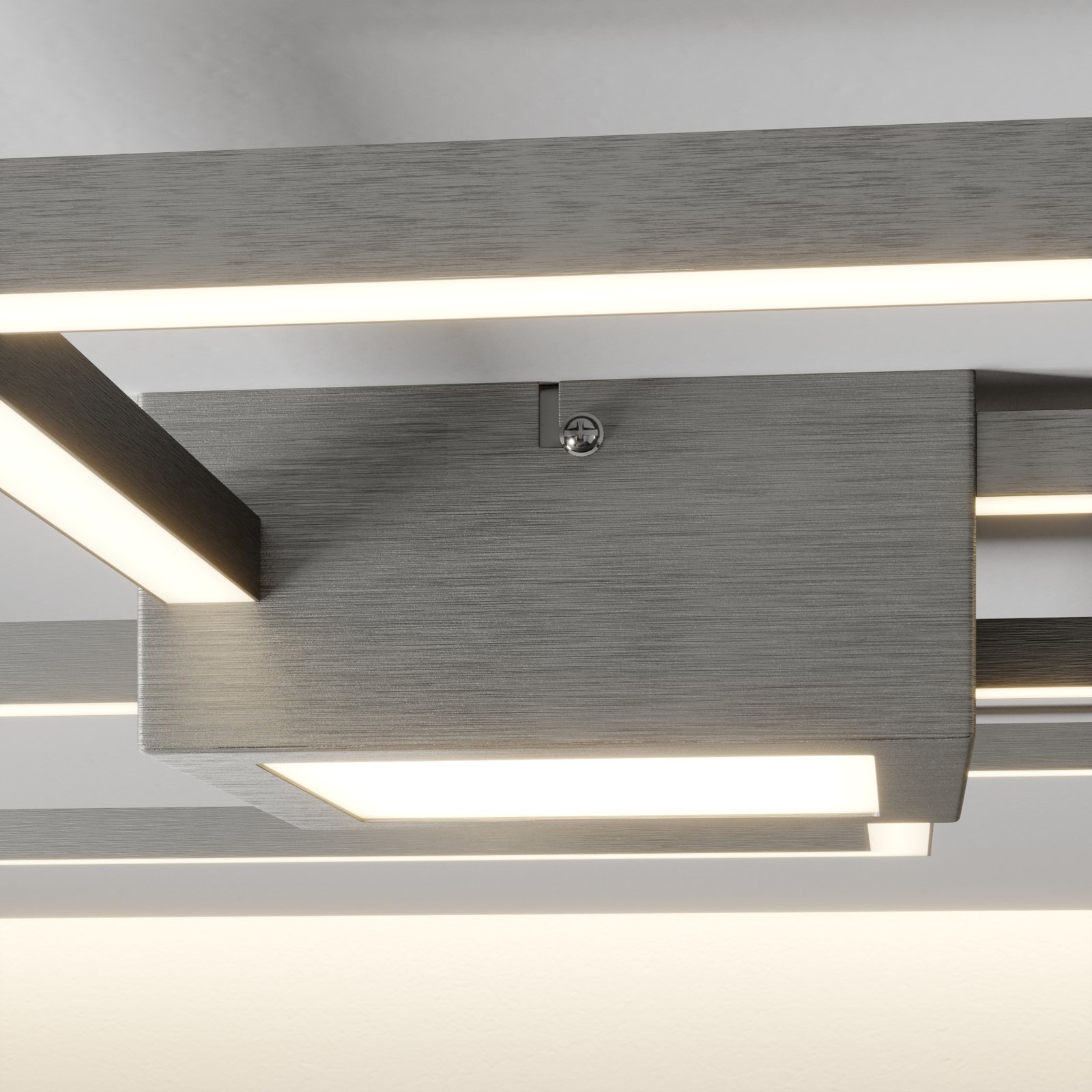 Lindby Duetto LED-taklampe nikkel 38 W