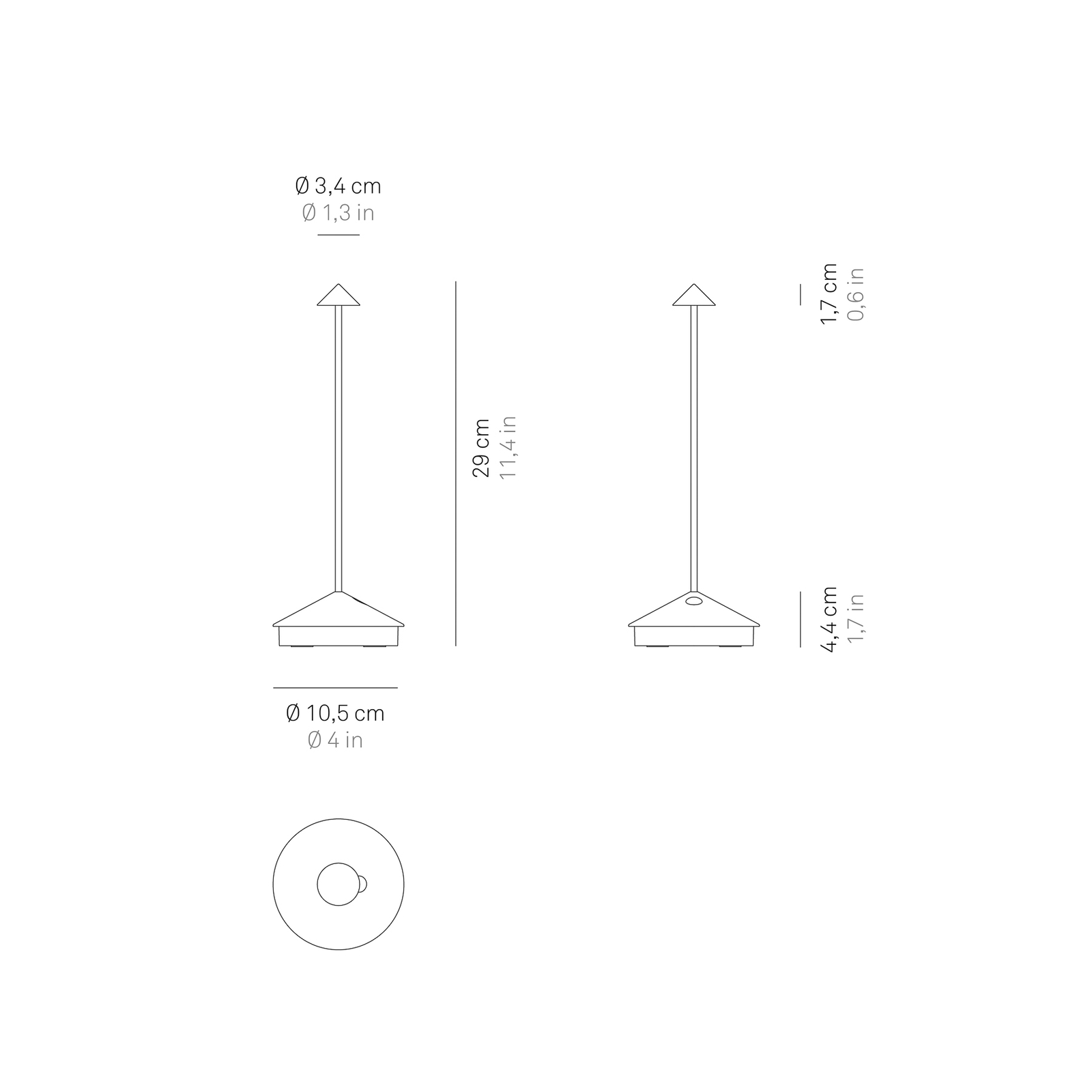 Candeeiro de mesa recarregável Zafferano Pina IP54 preto