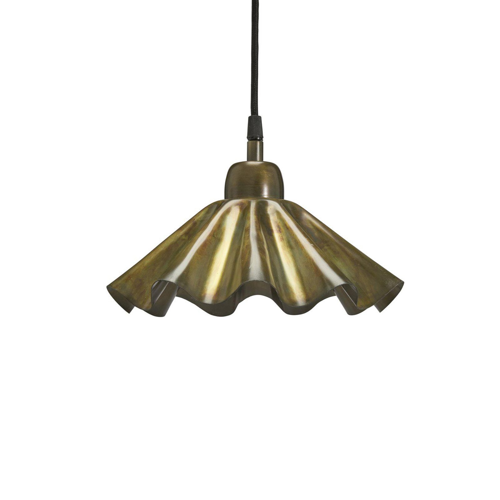 PR Home hanging light Aira brass-coloured oiled, Ø 25 cm plug