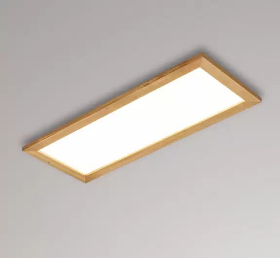 Lampenwelt Quitani LED-Panel Aurinor, Eiche natur, 86 cm