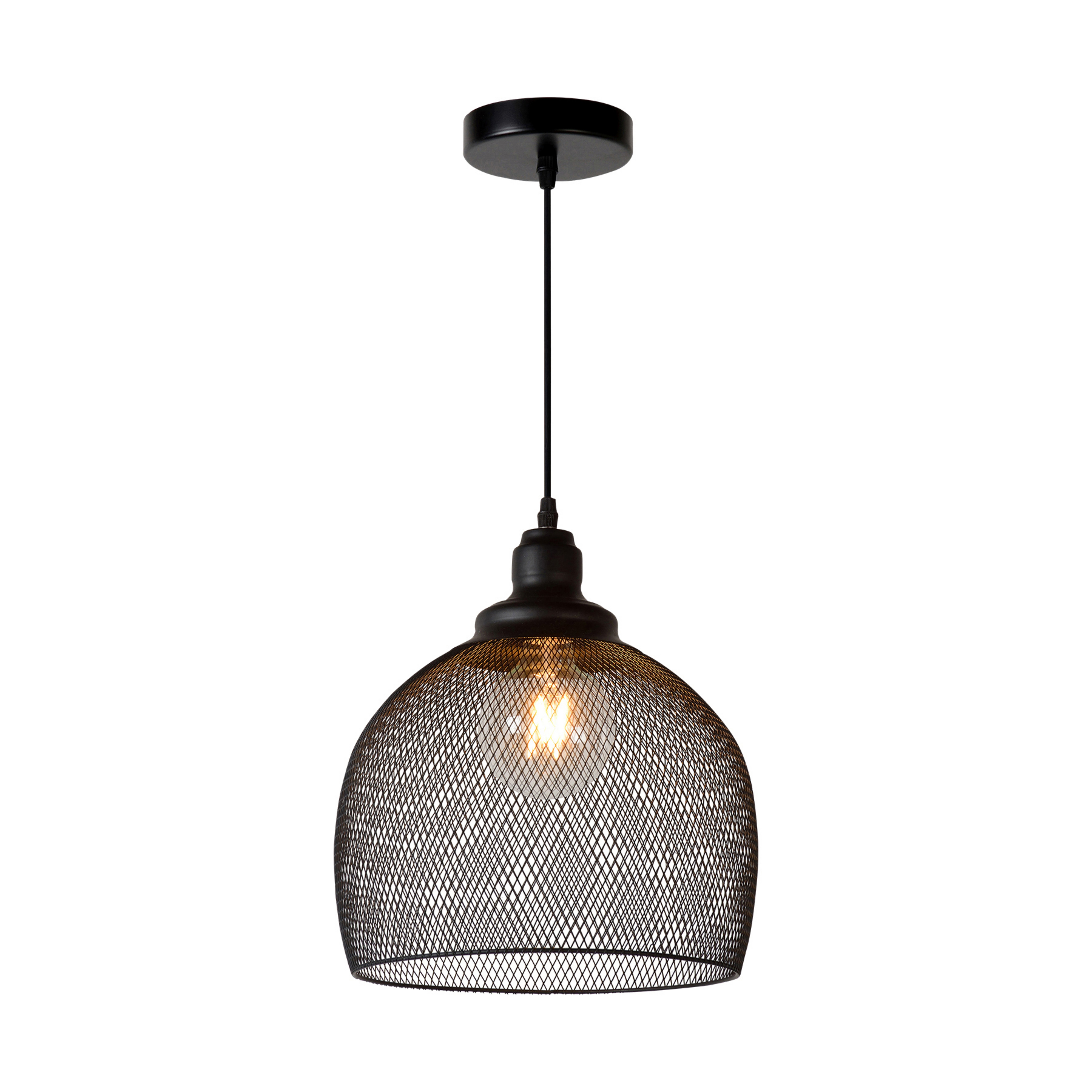 Suspension Mesh, à 1 lampe, noir, Ø 28 cm