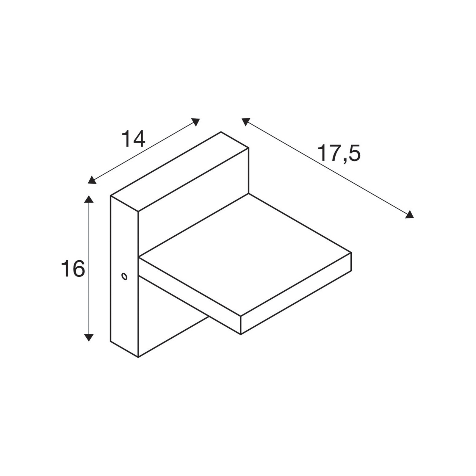 SLV LED wall lamp Abridor, anthracite, width 14 cm, sensor