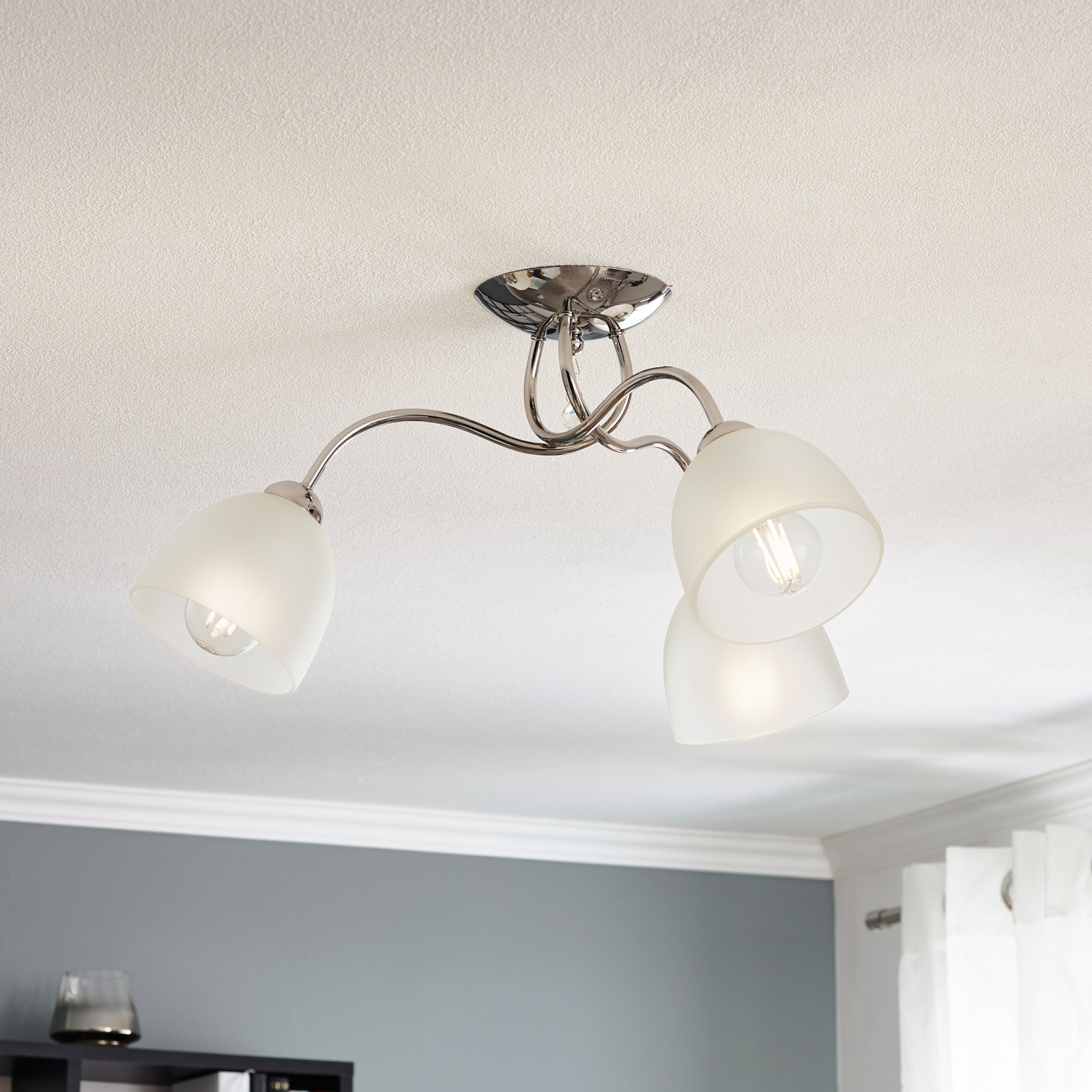 Plafón Svetlana, 3 luces, plata