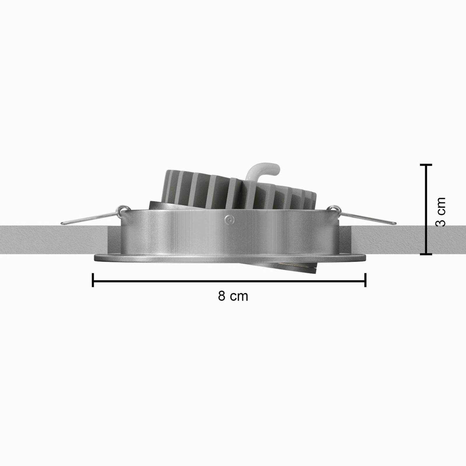 Oprawa wpusz LED Rico 6,5 W, stal-szczot