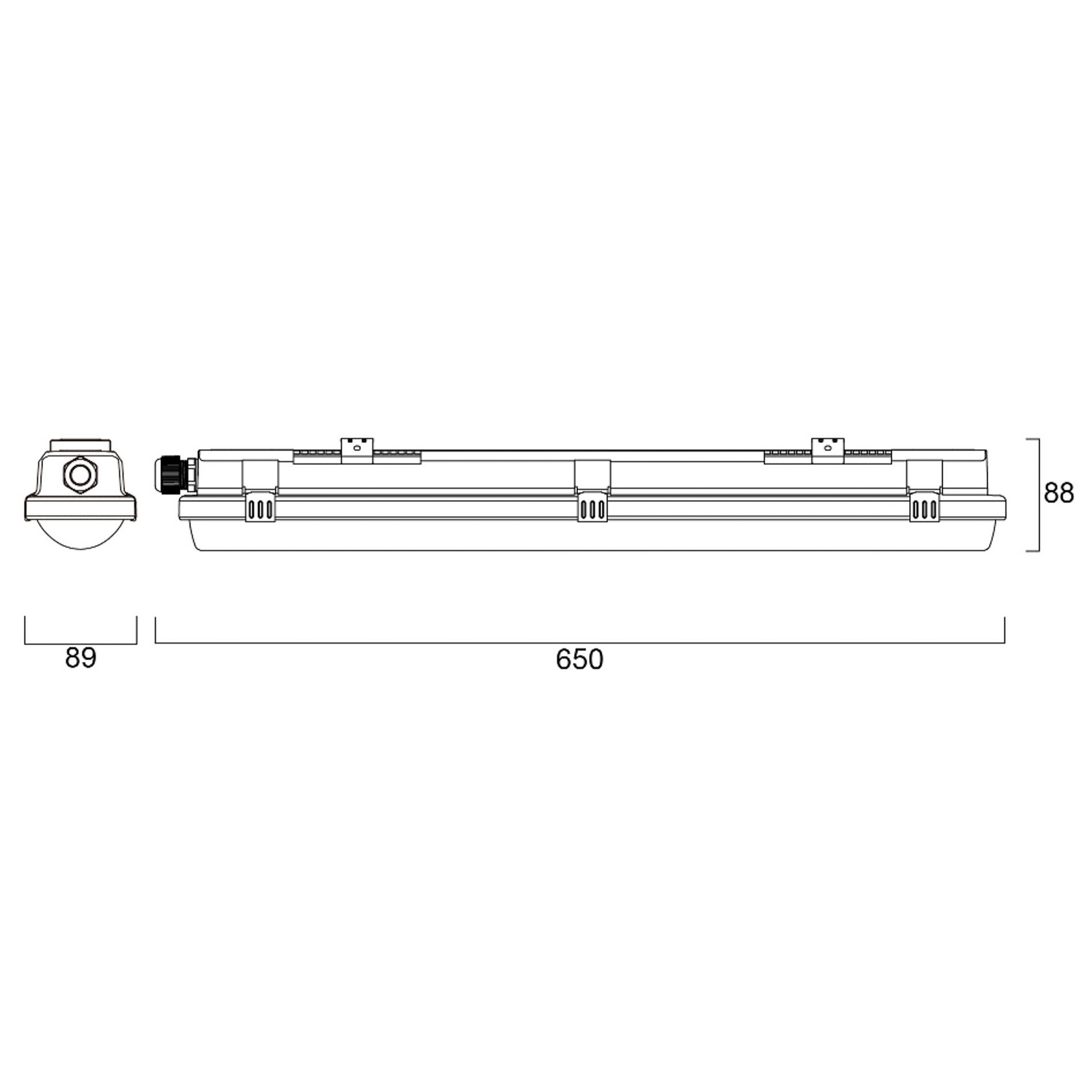 RESISTO LED fénycsöves világítás, világosszürke, 65 cm, 15 W, 840, IP66 RESISTO LED fénycsöves világítás, világosszürke, 65 cm, 15 W, 840, IP66