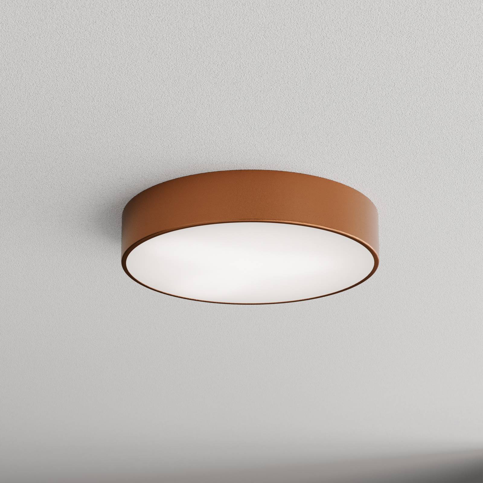 TEMAR LIGHTING Plafonnier Cleo 400, cuivre, capteur, IP54, Ø 40 cm, métal