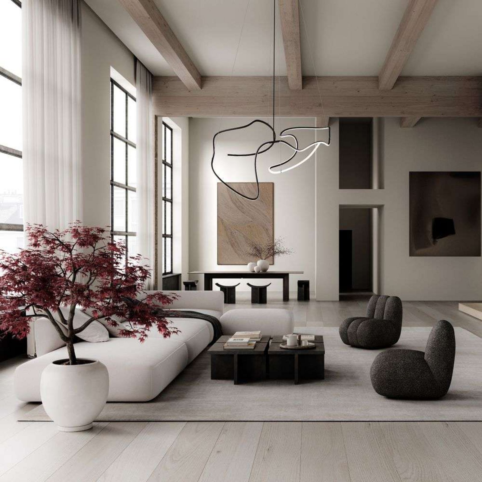 Ghost LED-Hängeleuchte, 155 cm, schwarz - 101 Copenhagen