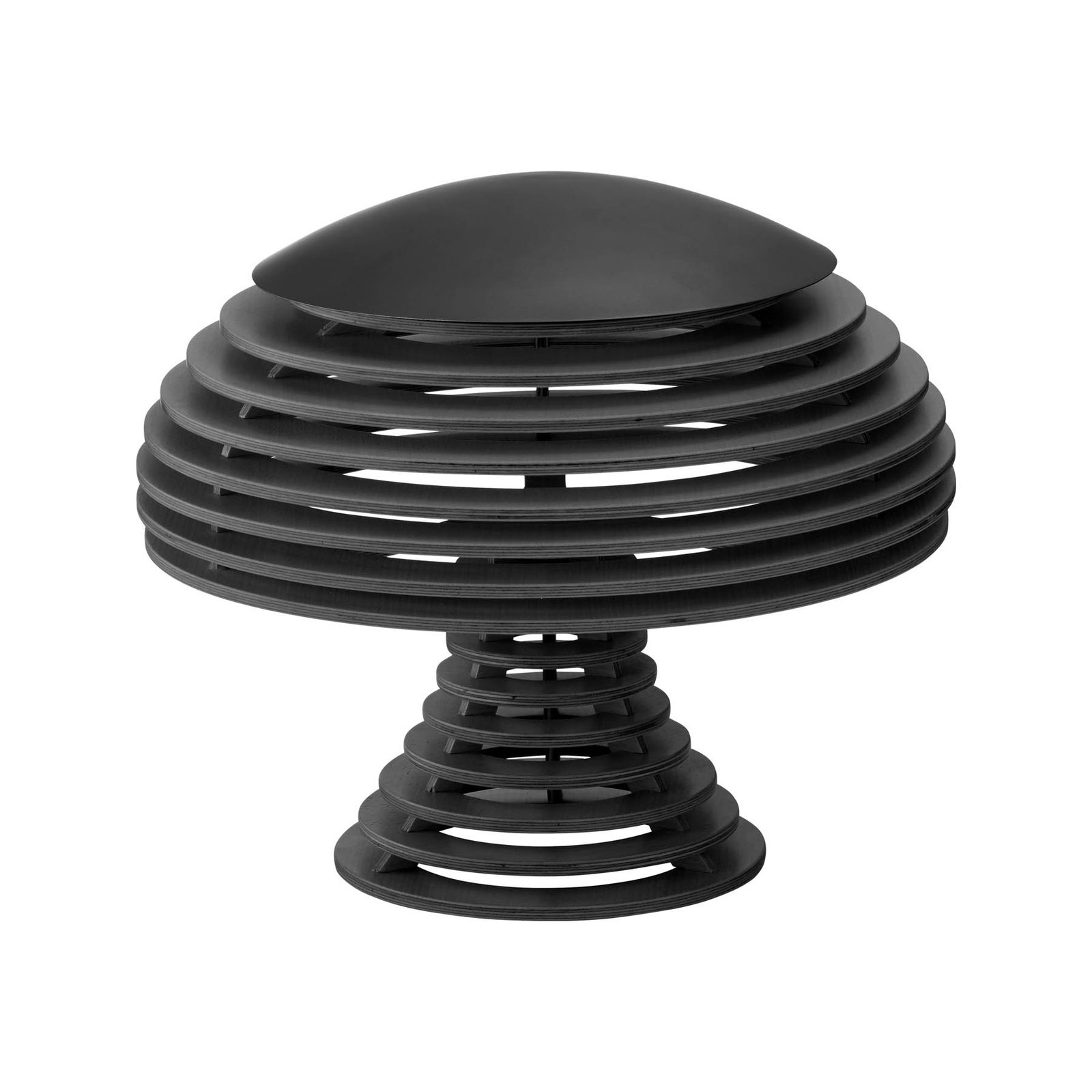 Lampe à poser Twist, hêtre, noir, 34,6 cm