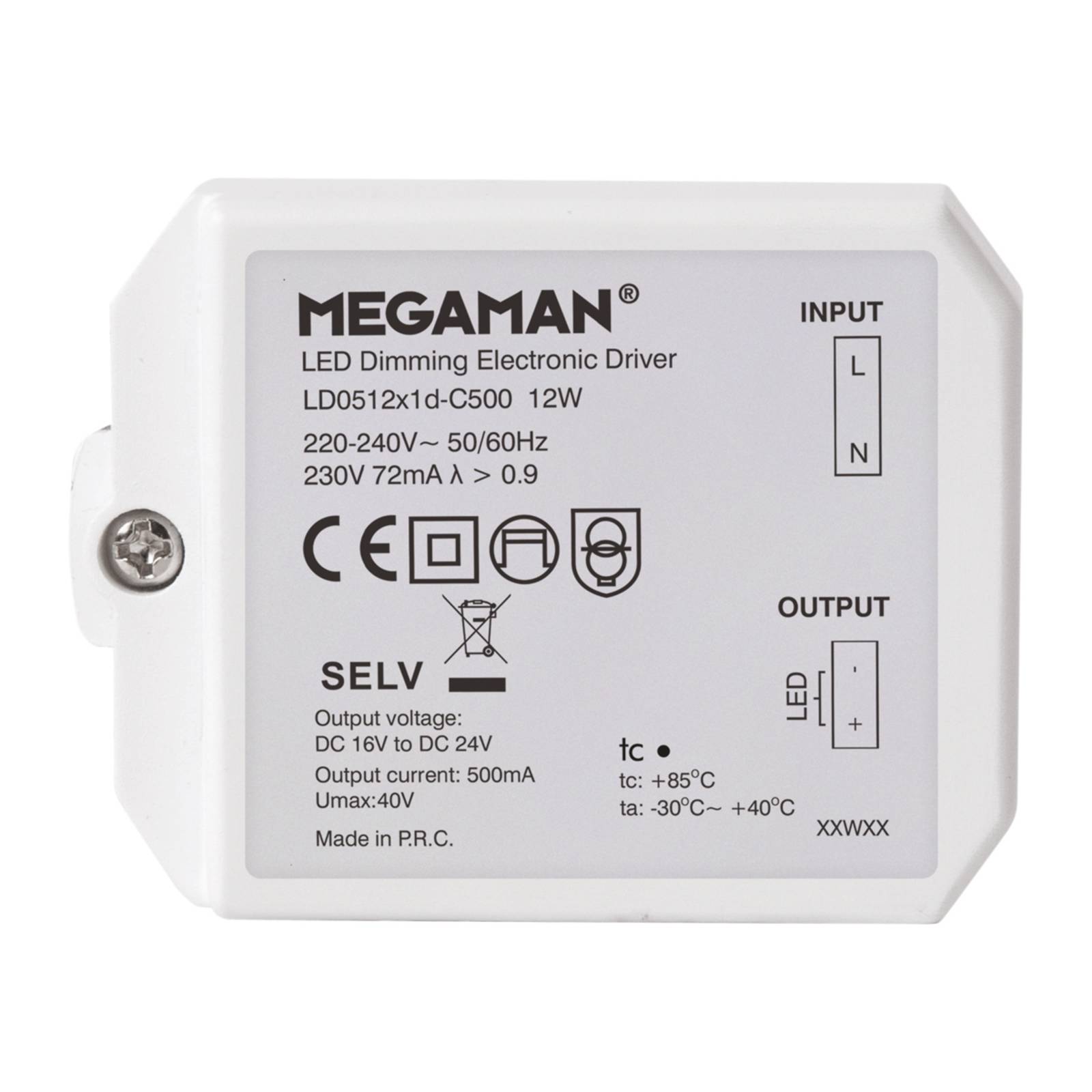 Image of MEGAMAN Driver LED per Rico HR, dimmerabile, 12 W