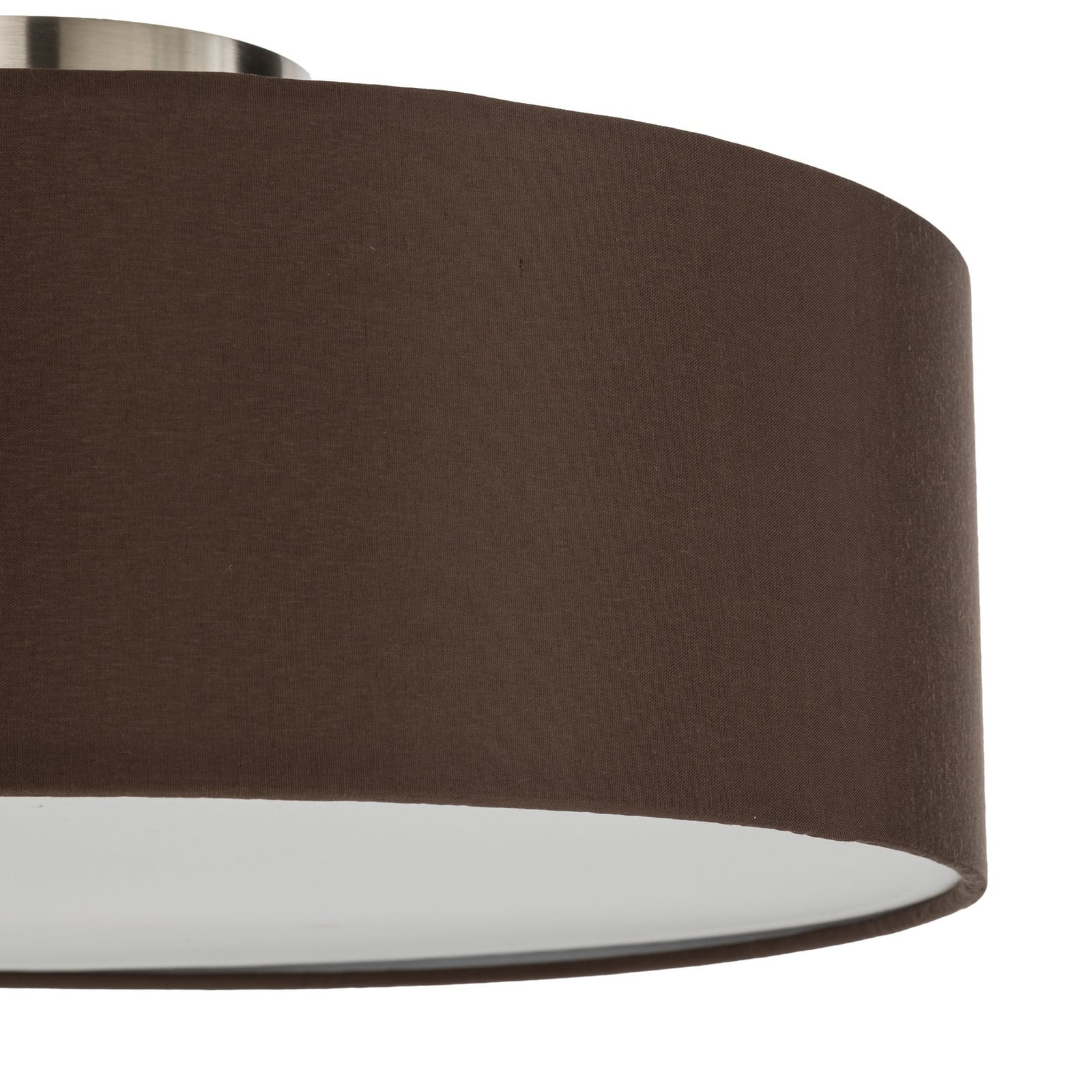 Lindby taklampa Sebatin, Ø 40 cm, ljusbrun, tyg, E27