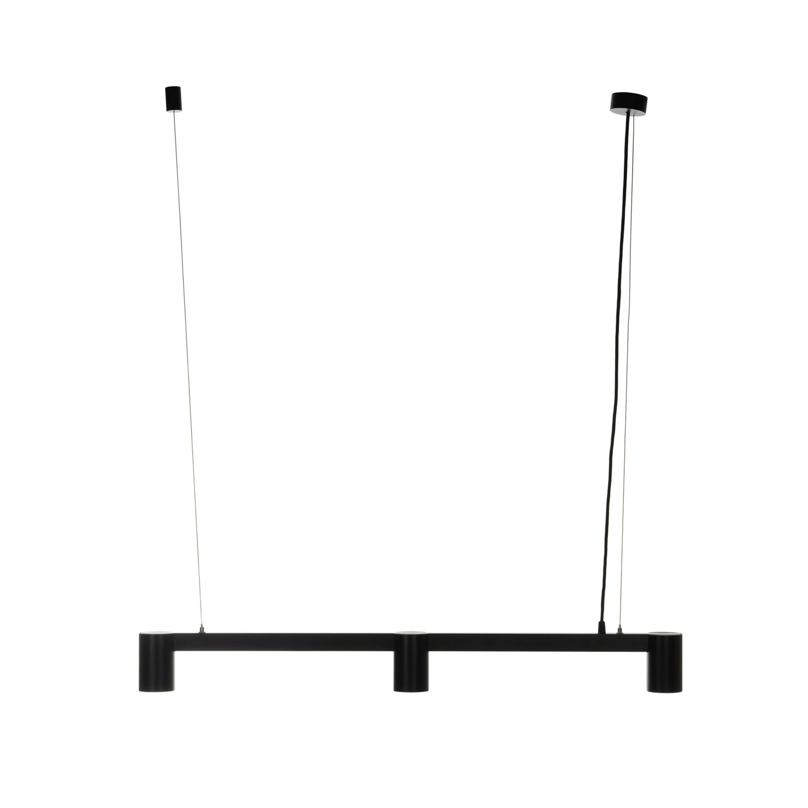 Arcchio hanglamp Brinja, zwart, 90 cm, 3-lamps, GU10