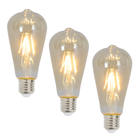 E27 LED-pære Rustika 4 W 300 lumen, 3-pk 2 200 K