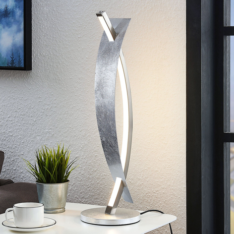 Lampe à poser LED Marija, bel aspect argenté