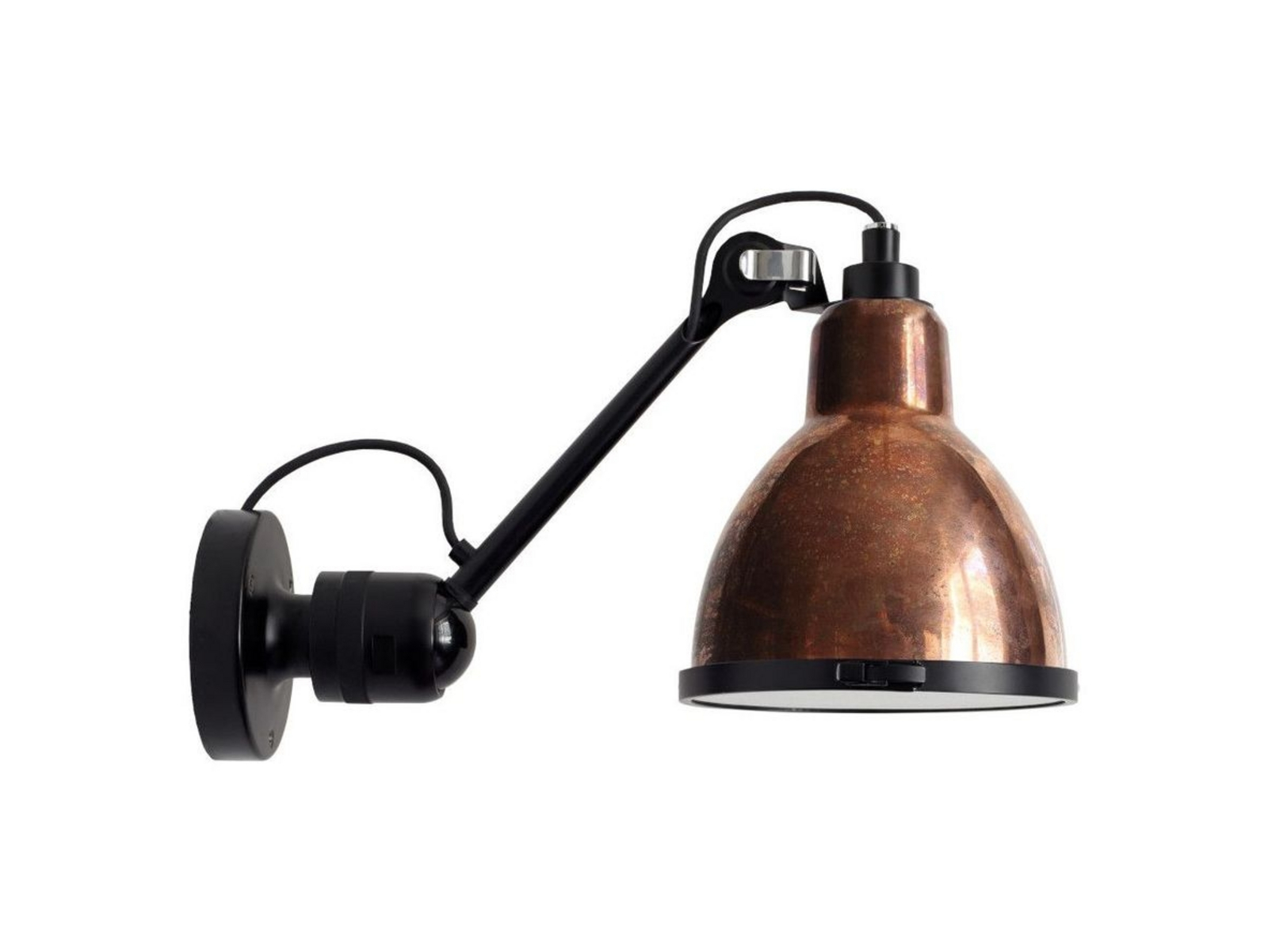 304 Classic Kültéri Seaside Fali Lámpa Black/Raw Copper/White - Lampe Gras