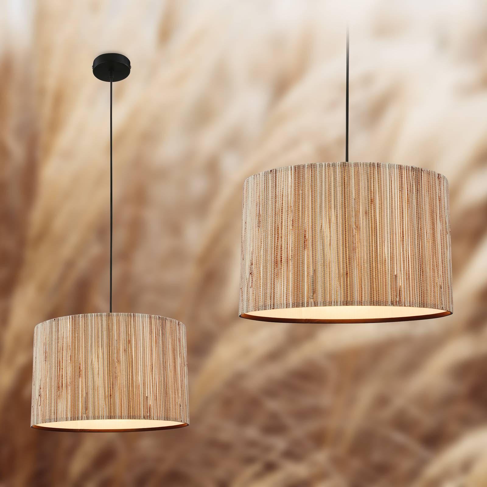 Lampa wisząca Slama, 1-punktowa, Ø 35 cm, kolor naturalny, trawa morska