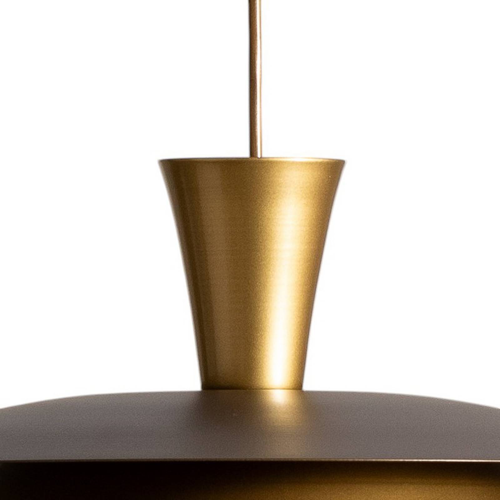 Lampa wisząca Plato, kolor tytanowy/złoty, Ø 34 cm, stal