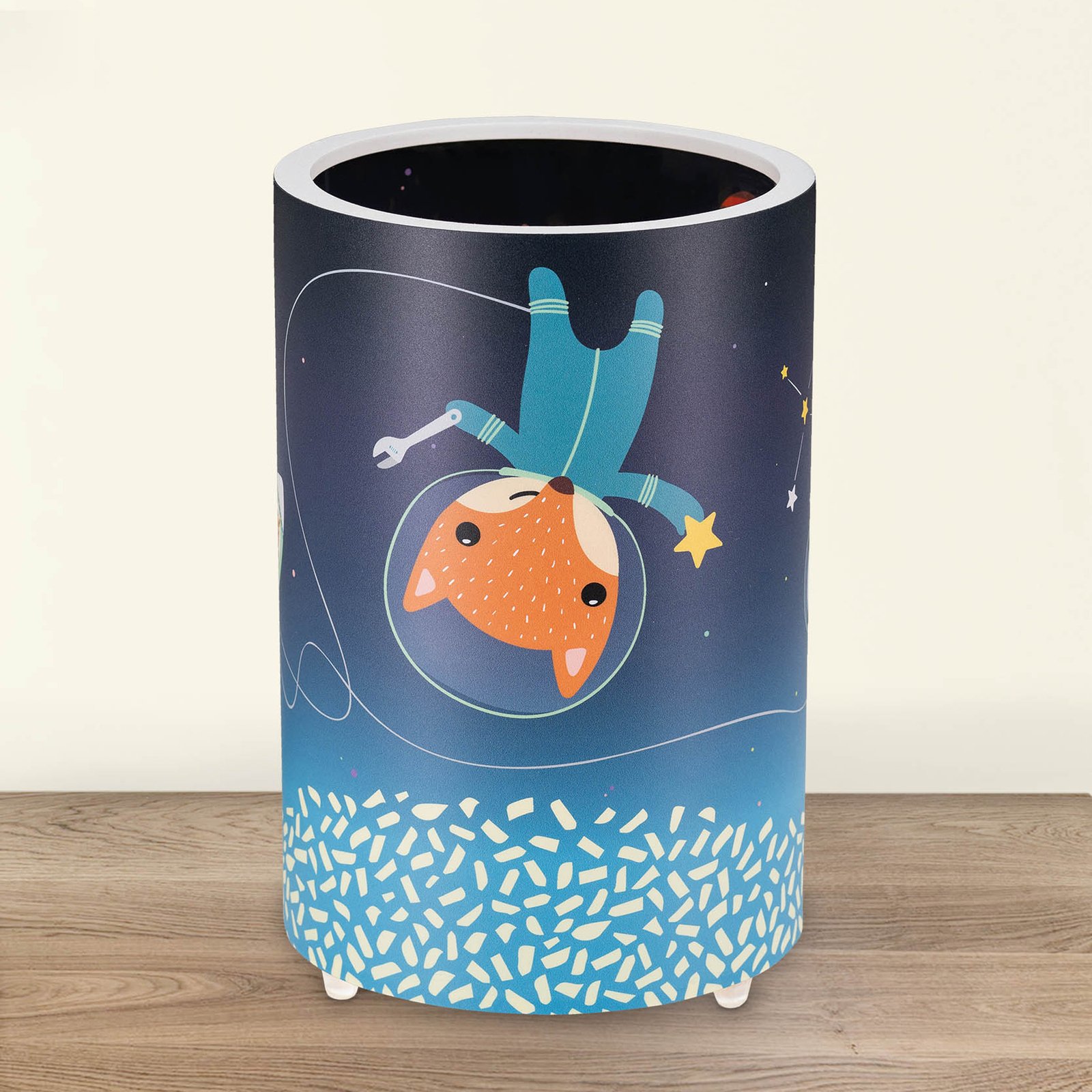 Elobra 25/15 Space Mission table lamp, blue, for Children's Room, plastic, E14, 40 W, energy efficiency: A++, H: 25 cm