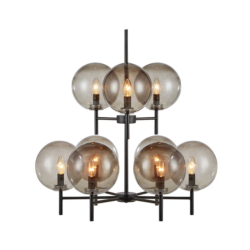Markslöjd - Crown 9 Pendant Black/Smoke