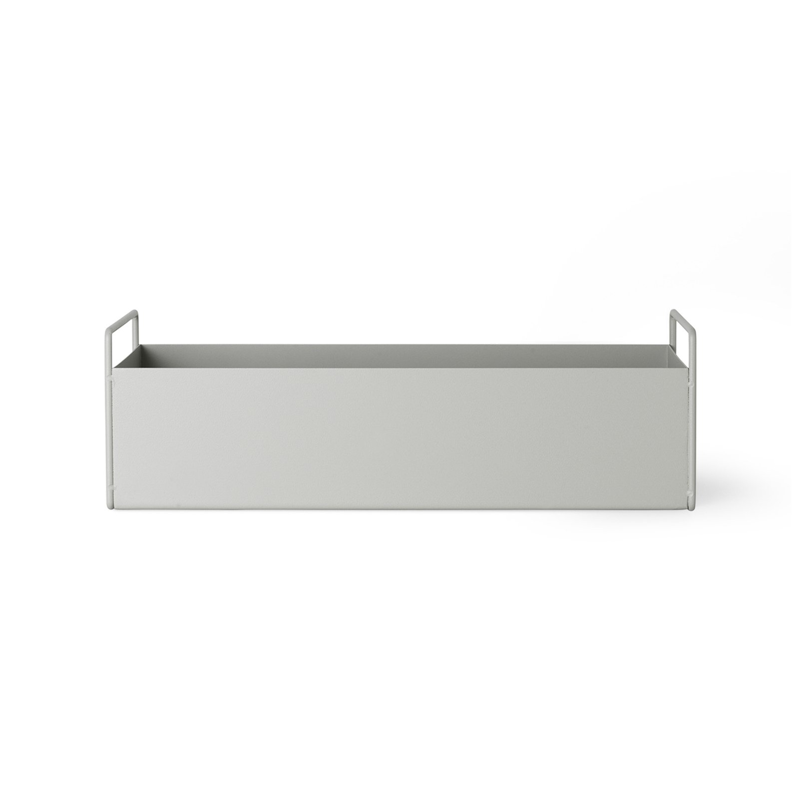 caja para plantas ferm LIVING pequeña, gris, 45 x 16 x 14 cm, acero