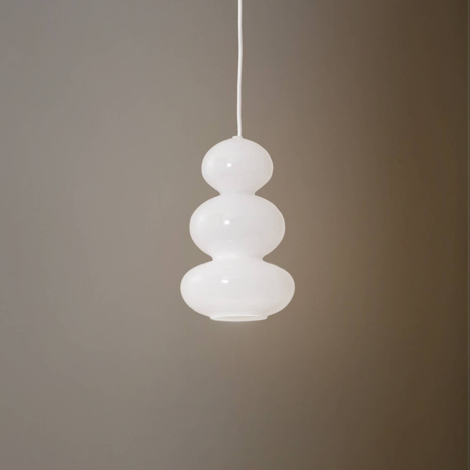 Hängeleuchte Oman, weiß glänzend, Glas, Ø 14 cm günstig online kaufen