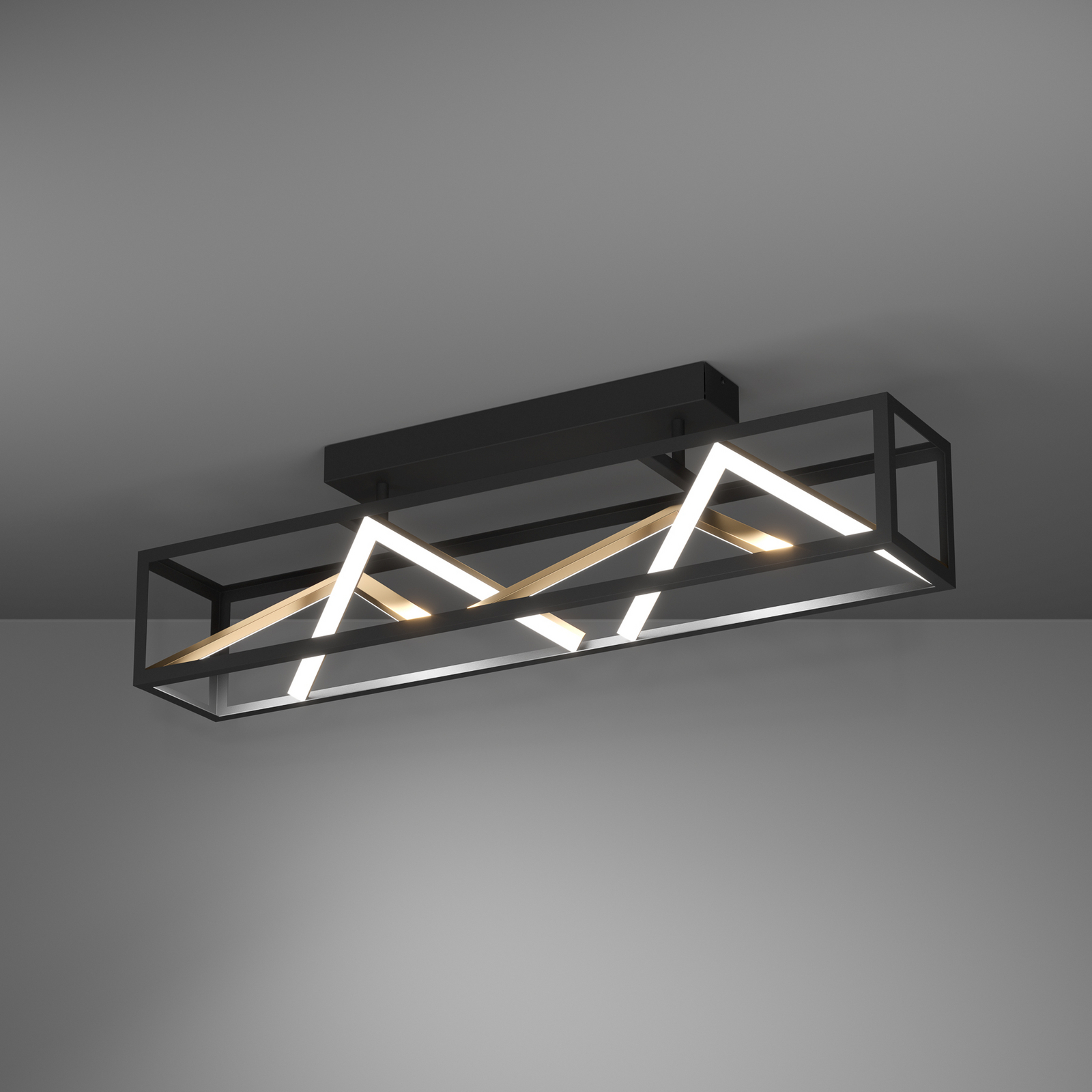 LED stropna svjetiljka Stars of Light, Penela, crna/zlatna, 87 cm, CCT