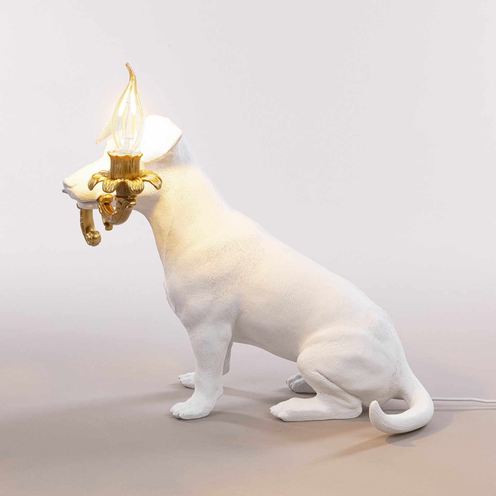 SELETTI Rio LED-Deko-Tischleuchte, Hund in Weiß