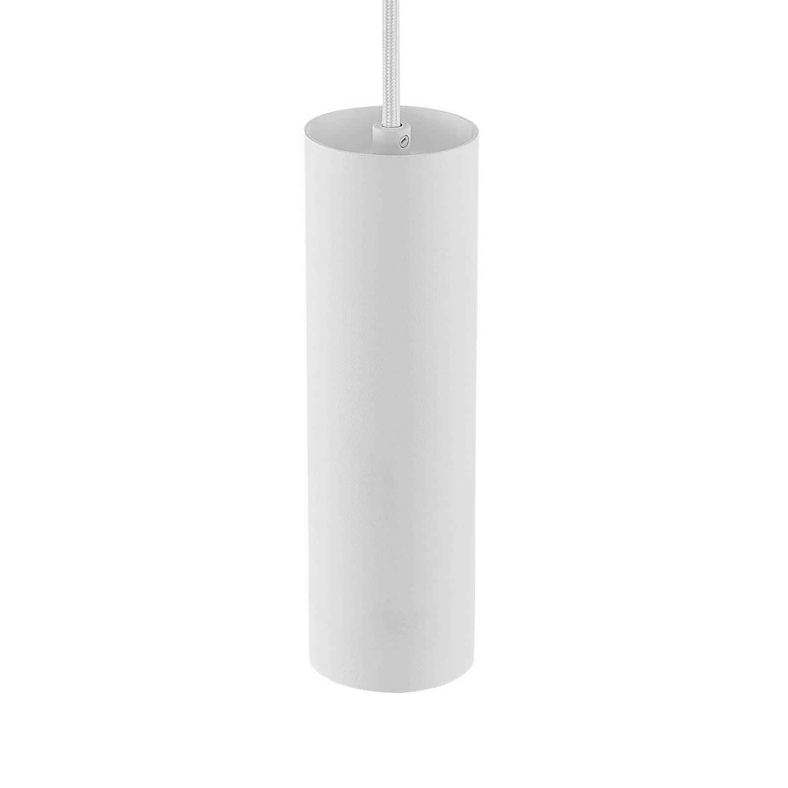 Lampa wisząca Lindby Linaro, 20 cm, biała, 1-fazowa, Ø 6 cm