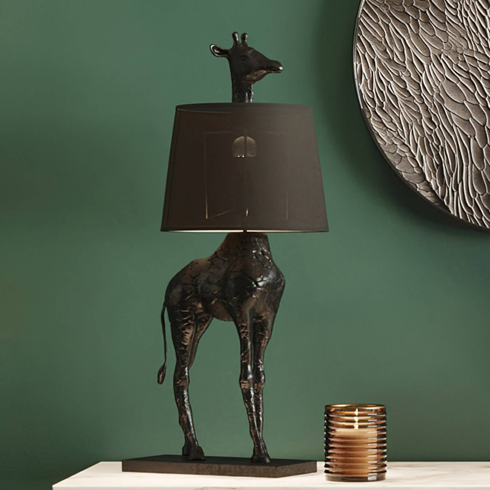 KARE Animal Giraffe Tischleuchte In Schwarz Matt Lampenwelt de