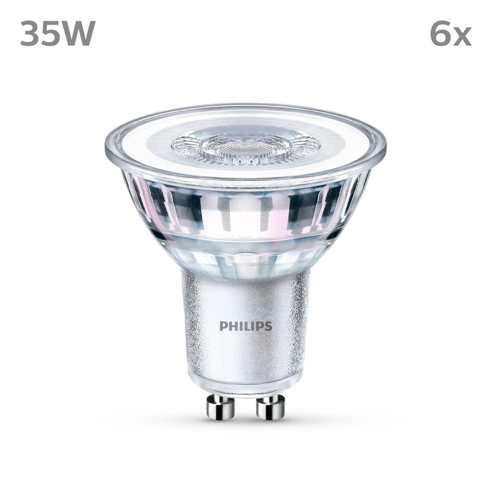 Philips LED-lampa GU10 3,5W 275lm 840 klar 36° 6